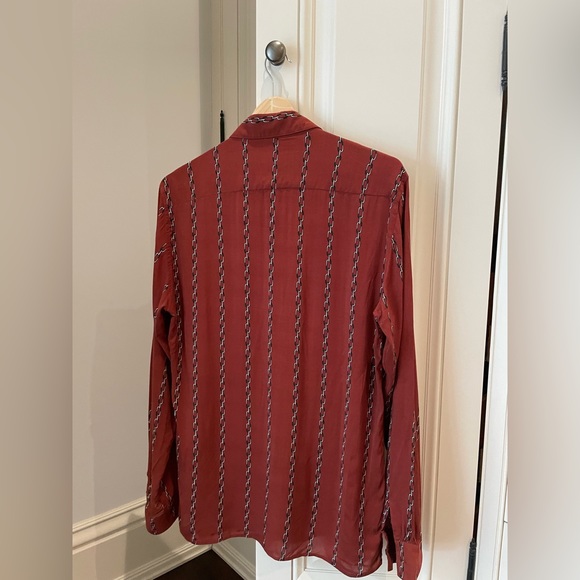 Sandro Maroon Coloured Chain Link Motif Button Down Shirt - Picture 2 of 2